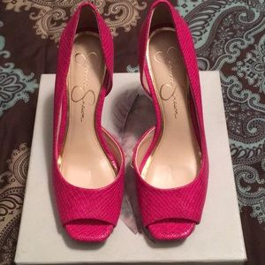 Pink Jessica Simpson Josette peep toe heel